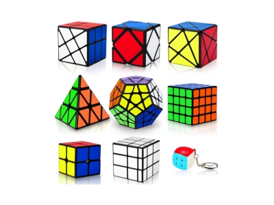 Speed Cube Set - 9-Pack Puzzle Cube Collection for Kids & Adults